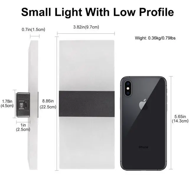 Alt view image 6 of 7 - Wall Sconce, LED Wall Lights for Room Decor, Battery Operated Wall Sconce, Remote Control, Dimmable, Rechargeable, Small Night Lights for Hallway Stairway Porch Closet