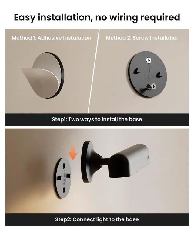 Alt view image 7 of 7 - Rechargeable 7500mAh Battery Operated Wall Sconces for Bedroom,LED Wall Lights with Remote Control and Touch,360° Rotation,3 Colors Temperatures Dimmable Black Wall Lamps with 15 RGB Colors,2 Pack