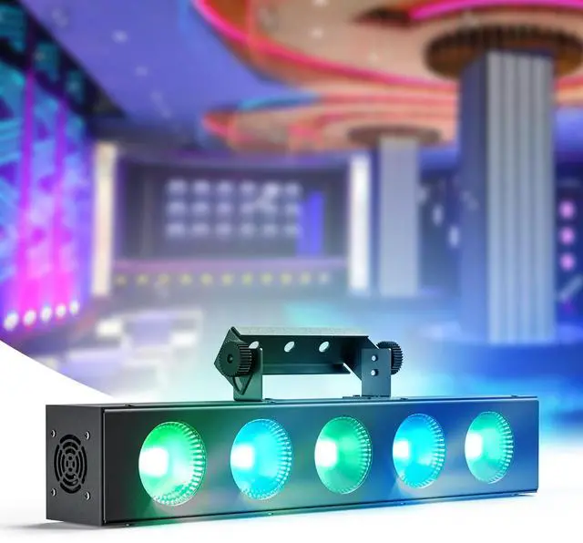 Main image of LED Stage Wash Light Bar 50W,5PCS LEDs 4 in1 RGBW COB DJ Lights Bar with DMX & Sound Activated Control Auto Play Master Slave Modes Uplight for Wedding Live Show Stage Lighting Party