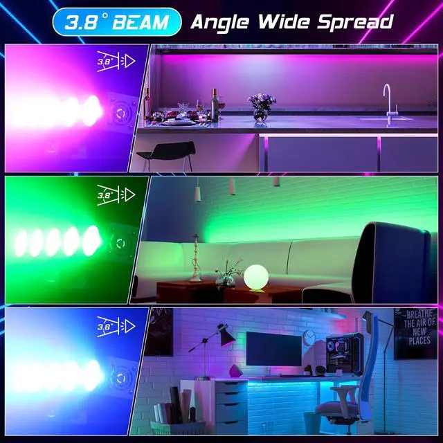 Alt view image 4 of 6 - LED Stage Wash Light Bar 50W,5PCS LEDs 4 in1 RGBW COB DJ Lights Bar with DMX & Sound Activated Control Auto Play Master Slave Modes Uplight for Wedding Live Show Stage Lighting Party