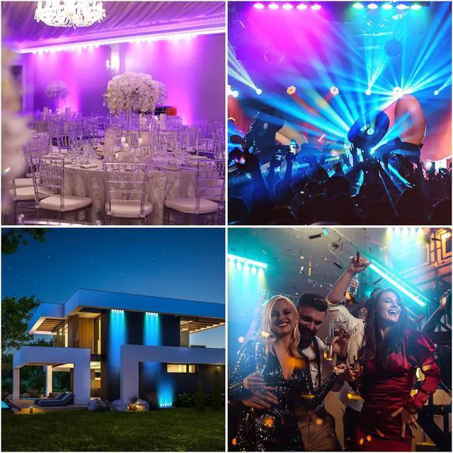 Alt view image 3 of 6 - LED Stage Wash Light Bar 50W,5PCS LEDs 4 in1 RGBW COB DJ Lights Bar with DMX & Sound Activated Control Auto Play Master Slave Modes Uplight for Wedding Live Show Stage Lighting Party