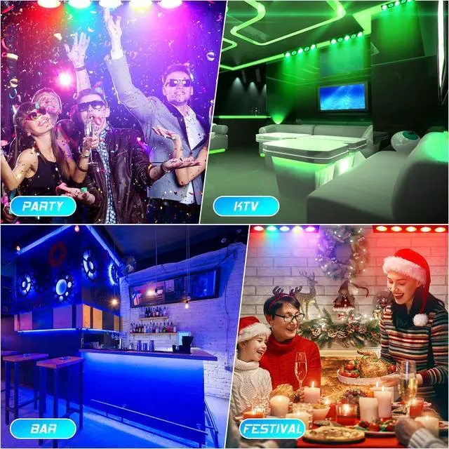 Alt view image 5 of 6 - LED Stage Wash Light Bar 50W,5PCS LEDs 4 in1 RGBW COB DJ Lights Bar with DMX & Sound Activated Control Auto Play Master Slave Modes Uplight for Wedding Live Show Stage Lighting Party