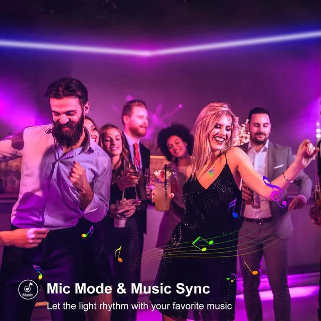 Alt view image 5 of 7 - Smart Neon Rope Light, 16.4Ft RGB Color Changing IC Neon Rope Lights with App Remote Music Sync, Silicone Waterproof Flexible DIY Rope Strip Lights for Living Room Gaming Party Outdoors Decor