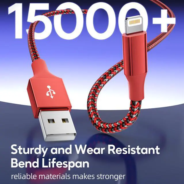 Alt view image 3 of 6 - iPhone Charger 3Pack 10FT MFi Certified Nylon Braided Cord Fast Charging Lightning Cable Compatible with iPhone 14/13/12/11 Pro/11/XS MAX/XR and More