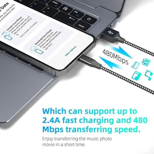 Alt view image 4 of 6 - iPhone Charger,3 Pack 10 FT iPhone Charger Fast Charging Cord Apple MFi Certified Lightning Cable Nylon Braided Compatible with iPhone 14 13 12 11 Pro Max XR XS X 8 7 6 Plus SE iPad and More