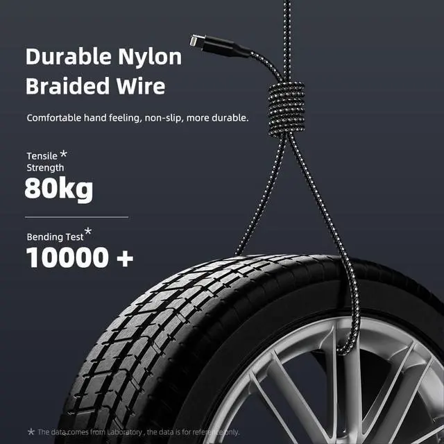 Alt view image 6 of 6 - iPhone Charger,3 Pack 10 FT iPhone Charger Fast Charging Cord Apple MFi Certified Lightning Cable Nylon Braided Compatible with iPhone 14 13 12 11 Pro Max XR XS X 8 7 6 Plus SE iPad and More