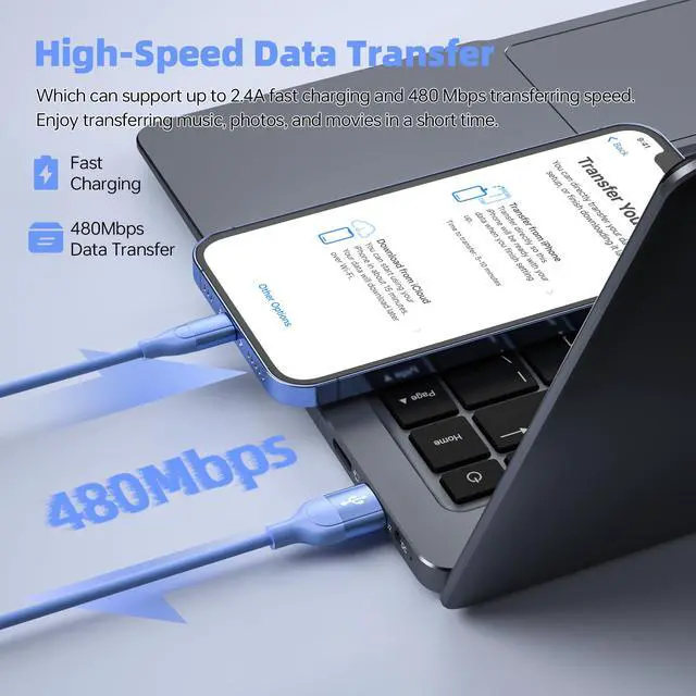 Alt view image 6 of 7 - iPhone Charger 3Pack 10 FT Apple MFi Certified Lightning Cable Fast Charging iPhone Charger Cord Compatible with iPhone 14 13 12 11 Pro Max XR XS X 8 7 Plus SE iPad and More - Multicolor