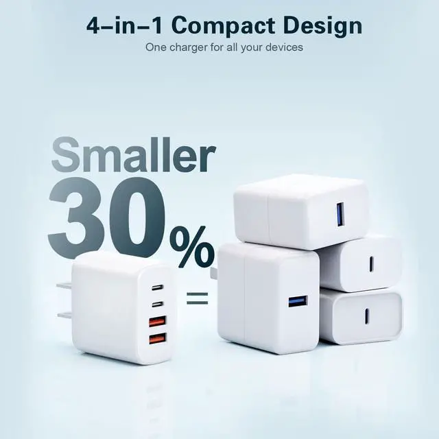 Alt view image 3 of 7 - USB c Charger,wall Charging Adapter,USB Charger Block Multiple Ports with C to C Cables for iPhone 16/16 Plus/16 Pro/16 Pro Max/iPhone 15/15 Plus/15 Pro/15 Pro Max