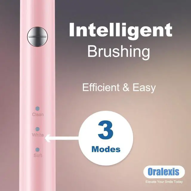 Alt view image 3 of 7 - Electric Toothbrush for Adults and Kids, with Tongue Scraper and 8 Brush Heads, One Fast Charge Last 120 Days, 40000 VPM Deep Clean, Sonic Travel Toothbrush - Pink