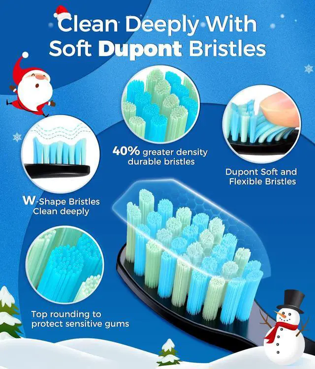 Alt view image 3 of 7 - Electric Toothbrush with Travel Case, Sonic Toothbrush for Adults with 8 Brush Heads for 2-Year Use, 40000 VPM Deep Clean Rechargeable Toothbrushes Last 30 Days with 5 Modes