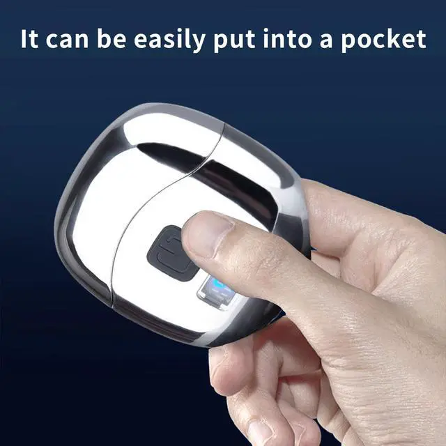 Alt view image 4 of 5 - Gifts for Men Mini Shaver, Portable Electric Razor for Travel, Double Track Foil Blade, Type-C Quick Charge, LED Power Display, Washable Cutter Head