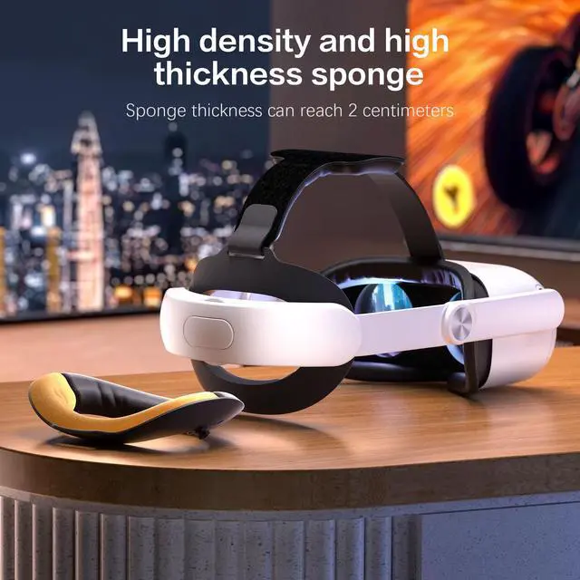 Alt view image 4 of 7 - Head Strap for Oculus Meta Quest 2, Elite Adjustable Replacement Strap for Meta Quest Headset, with One-Click Fit, PU Cushion for Enhanced Comfort & Support, Quest 2 Accessories (no Battery)