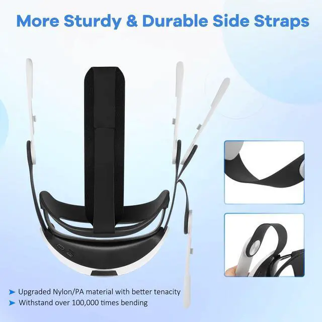 Alt view image 6 of 7 - Head Strap with Battery for Oculus Quest 2, 10000mAh Fast Charging Battery Pack Extend 8H Playtime, Adjustable Elite Strap Replacement with RGB Light Enhanced Comfort Support & Balance in VR