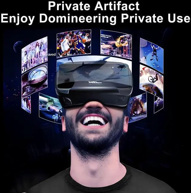 Alt view image 6 of 7 - 3D VR Headset, Virtual Reality Glasses Headset Helmets, Compatible with 5.0-7.0 inch with Controller, for Mobile Games & Movies(Black)
