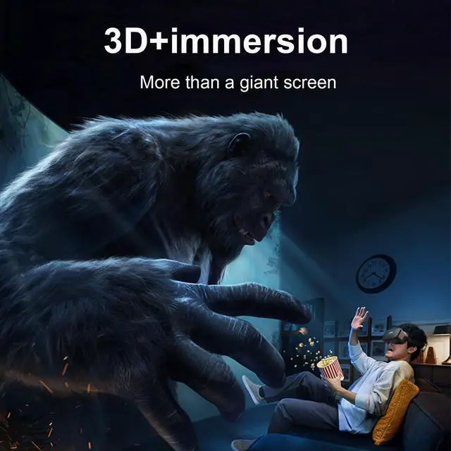 Alt view image 7 of 7 - 3D VR Headset, Virtual Reality 3D VR Glasses, Anti-Blue Light Adjustable 3D Headset Helmets for iPhone or Android Compatible with 4.5 to 6.7 inch with Controller(Black)