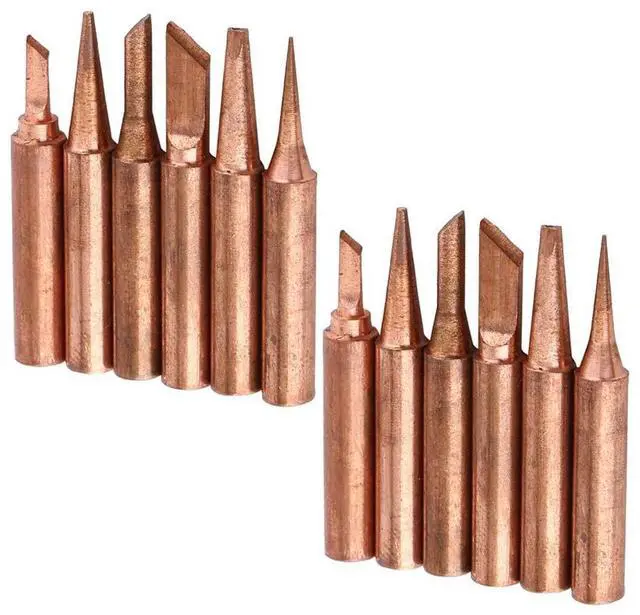 Alt view image 3 of 7 - 12Pcs Soldering Tips Kit 900M Lead-Free Copper Solder Iron Tip Welding Tool Replacement Accessories for Hakko, Radio Shack, TENMA, ATTEN, Quick, Aoyue, Yihua Solder Station (6 Different Shape)