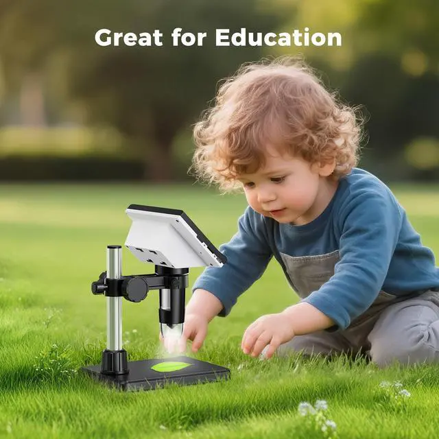 Alt view image 6 of 7 - 4.3 Inch LCD Digital Coin Microscope, 1000X USB Magnifier with 8 Adjustable LED Lights for Coin Inspection, Electronics Repair, Soldering, Windows/Mac Compatible, 1080P