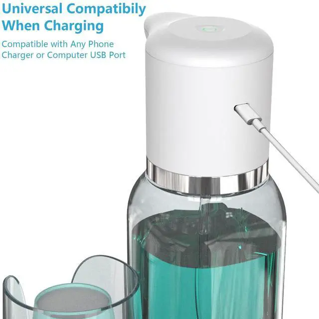Alt view image 7 of 7 - Automatic Mouthwash Dispenser for Bathroom, 25oz(750ml) Smart Mouthwash Dispenser with Cup Holder, Infrared Sensor and 2 Dispensing Levels, Rechargable Mouth Pumb Dispenser for All Age Groups