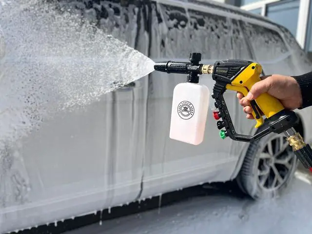 Alt view image 3 of 7 - Adjustable Length High Power Washer Gun 5000PSI,with Foam Cannon and Pressure Washer Gun Accessories