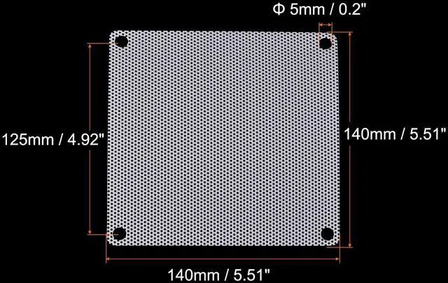 Alt view image 2 of 5 - 140mm Computer Fan Filter Grills PVC Mesh Dustproof Case Cover for Computers, White Pack of 12