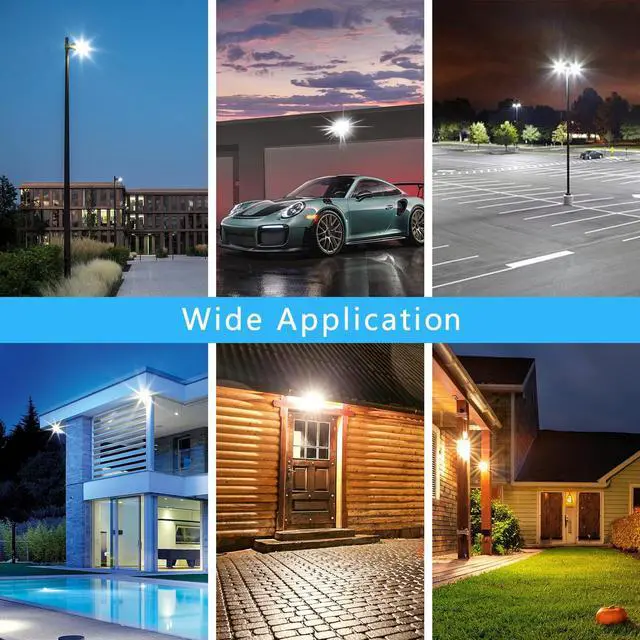 Alt view image 7 of 7 - 100W LED Outdoor Flood Light 2-Pack IP66 Waterproof Security Light with Plug Super Bright 6000K Daylight White Flood Lights Outdoor Linght for Arage, Yard, Garden, Stadium, Playground, Aren