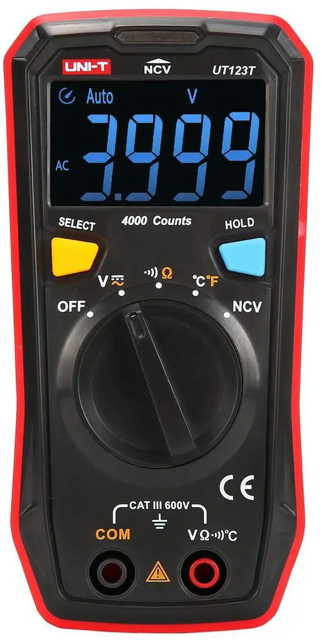 Alt view image 3 of 7 - Residential Multimeter Kit UT123T Digital Voltmeter Ohm Meter 4000 Counts Auto Ranging NCV with Test Leads Thermocouple