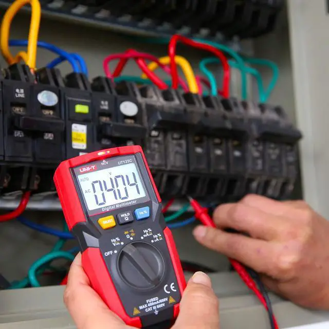 Alt view image 4 of 7 - UT125C Digital Multimeter Pocket Multi Tester, 4000 Counts AC DC Voltage AC DC Current Resistance Capacitance Frequency Duty Cycle NCV Diode Test Continuity Test Data Hold Auto Power Off