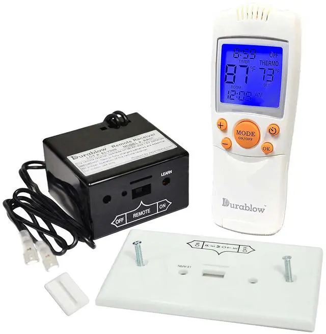 Main image of TR1004 Gas Fire Fireplace On/Off Remote Control Kit + Thermostat + Timer + Backlit Transmitter for Millivolt Valve, IPI Module, Replaces Wall Switch or Thermostat
