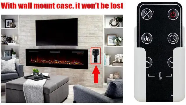 Alt view image 2 of 7 - Replacement Remote Control for RecPro RV Electric Fireplace 30 36,with Wall Mounting Bracket