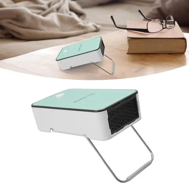 Alt view image 3 of 7 - Mini Electric Heater with Adjustable Tilt Bracket, 3S Fast Heating for Bedroom Office Desk, Quiet 40dB Operation, Overheat Protection, Cyan, 110V US Plug
