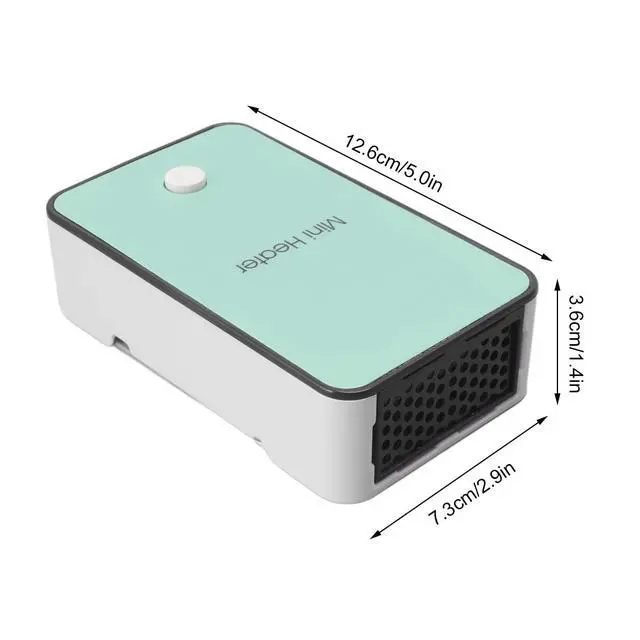 Alt view image 6 of 7 - Mini Electric Heater with Adjustable Tilt Bracket, 3S Fast Heating for Bedroom Office Desk, Quiet 40dB Operation, Overheat Protection, Cyan, 110V US Plug