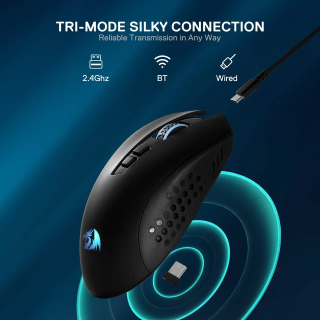 Alt view image 3 of 7 - M656 MAX 3-Mode Wireless RGB Gaming Mouse 10000 DPI Remapping Keys | 0 Delay Cable-Free Dedicated for FPS Gamer, Redefine Keybinding Macro, Hyping Silky Backlight, Ergonomic Body for Any Grip