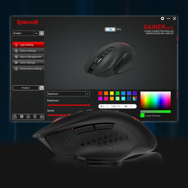 Alt view image 7 of 7 - M656 MAX 3-Mode Wireless RGB Gaming Mouse 10000 DPI Remapping Keys | 0 Delay Cable-Free Dedicated for FPS Gamer, Redefine Keybinding Macro, Hyping Silky Backlight, Ergonomic Body for Any Grip