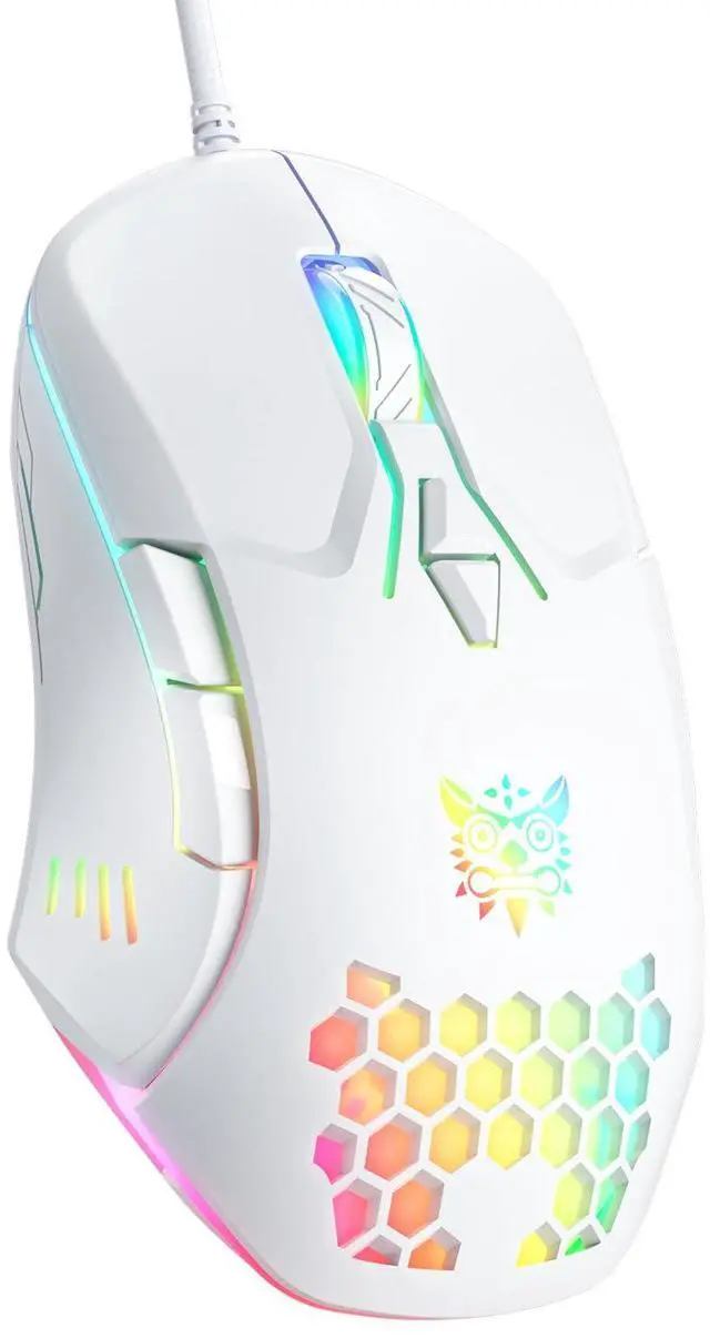 Main image of Wired PC Gaming Mouse: High Precision Sensor,RGB Backlit, Adjustable DPI, 7 Buttons Programmable,Ergonomic mice for Office & Gaming on Windows/Mac/Linux/Chrome-White