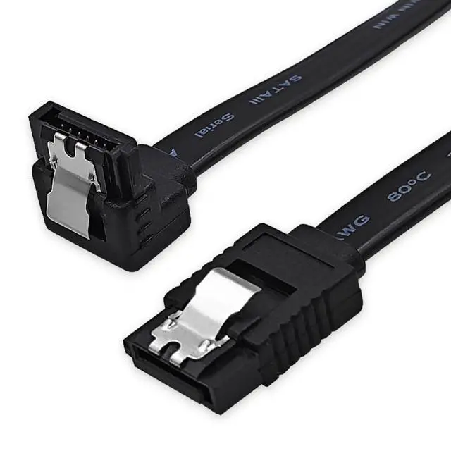 Main image of 18 Inch SATA Cable, SATA III Cable 6Gbps 90 Degree Righe Angle to 180 Degree for SATA HDD, SSD, CD Driver, CD Writer, Black