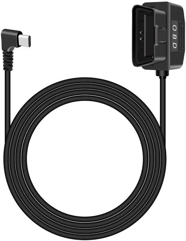 Main image of OBD2 Power Cable for Dash Cam,90 Degree Right Angle USB C to OBD-II Hardwire Adapter with Switch Button Connector Plug and Play 24 Hours Surveillance/Acc Mode (11.5FT/3.5M)