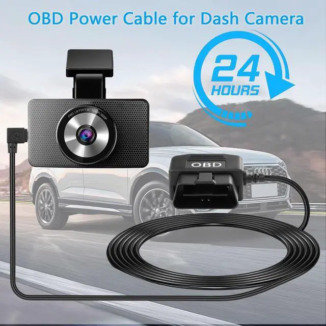 Alt view image 4 of 7 - OBD Power Cable for Dash Camera OBD2 to Type C Adapter Hardwire Charger Cable 24 Hours Surveillance/Acc Mode with Low Voltage Protection 13-40V to 5V 3A (11.5FT/3.5M) (Right Angle USB C)