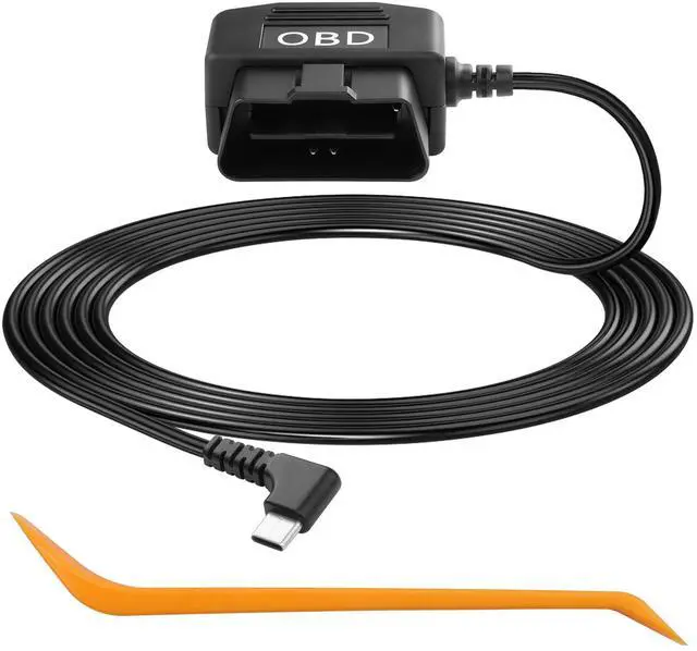 Main image of OBD Power Cable for Dash Camera OBD2 to Type C Adapter Hardwire Charger Cable 24 Hours Surveillance/Acc Mode with Low Voltage Protection 13-40V to 5V 3A (11.5FT/3.5M) (Right Angle USB C)