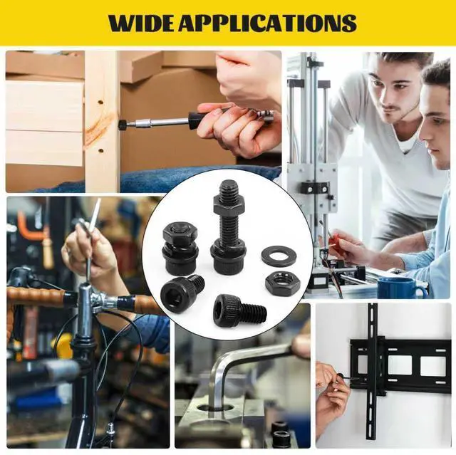 Alt view image 7 of 7 - 750PCS M3 Screws Assortment Kit, M3x6/8/10/12/16/20/25/30 mm Hex Socket Head Bolts, Nuts & Washers Assorted Set - 12.9 Alloy Steel Black Zinc Plated M3 Screw for 3D Printer,DIY