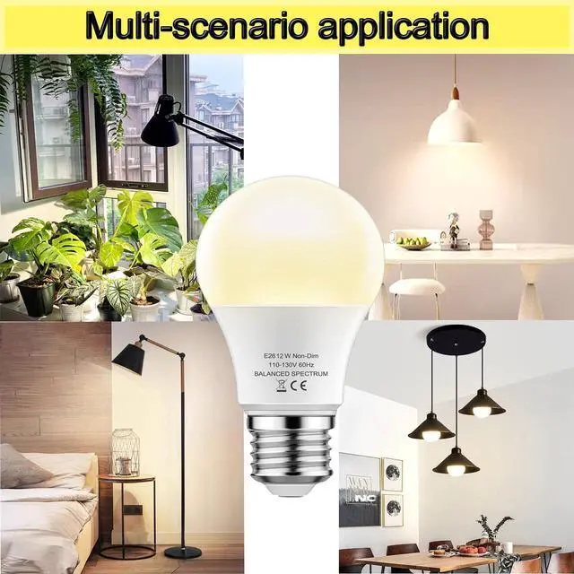 Alt view image 3 of 6 - Grow Lights Bulbs for Indoor Plants Full SpectrumLED Grow Light Bulb A19Plant Light Bulbs E26 Base12W Grow Bulb 100W Equivalent, for Indoor PlantsFlowers, Garden (DA-A19, A19-2PACK)