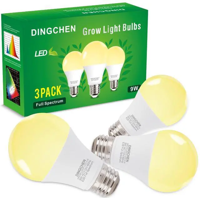 Main image of Grow Light Bulbs, A19 Full Spectrum Light Bulb, 9W Plant Grow Lights Bulbs (100W Equivalent), E26 Base, for Indoor Plants, Herbs, Flowers, Vegetables, 3 Pack