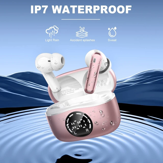 Alt view image 6 of 6 - Bluetooth 5.4 Headphones, 2026 Wireless Earbuds 48Hrs Stereo Bass Ear Buds 4 ENC Noise Cancelling Mic, Clear Call, IP-X7 Waterproof, USB-C in-Ear Earphones for Sport Work Phone Laptop Pad Android iOS