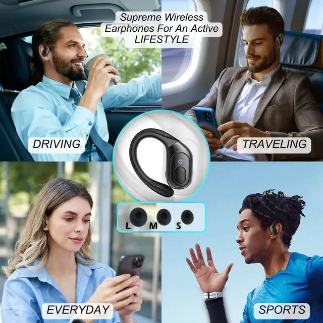 Alt view image 4 of 5 - 4-in-1 Wireless Earbuds w/Charging Case - 80 Hours Playtime Wireless Headphones Bluetooth 5.3 IPX7 Waterproof Noise Cancelling Earphones w/LED Light Display | Phone Charging Pad Electronics