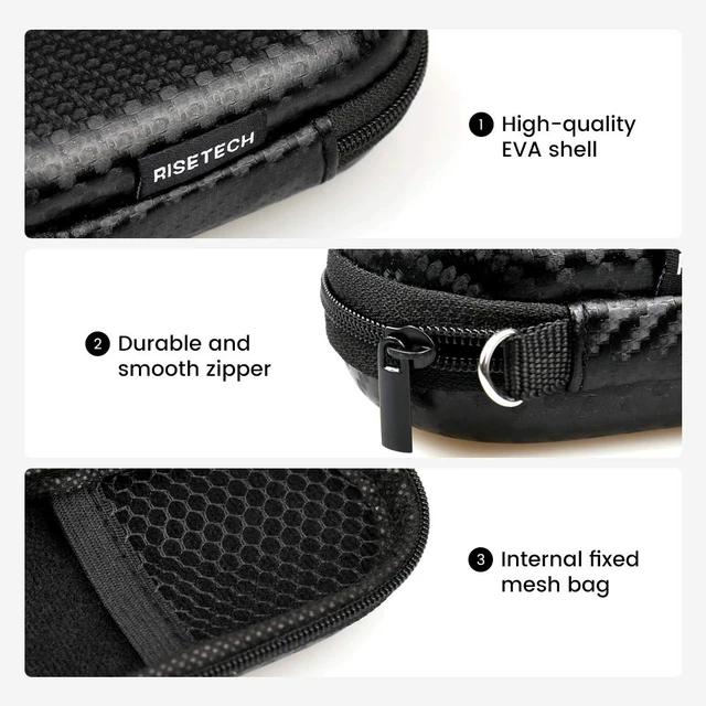 Alt view image 3 of 7 - Earbud Case, Earphone Carrying Case Holder EVA Headphone Storage Bag Small Zipper Pouch Compatible for EarPods, AirPods, Beats Flex, Urbeats3, Bose Wireless Earbuds -with Carabiner