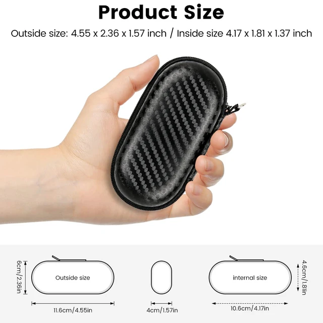 Alt view image 6 of 7 - Earbud Case, Earphone Carrying Case Holder EVA Headphone Storage Bag Small Zipper Pouch Compatible for EarPods, AirPods, Beats Flex, Urbeats3, Bose Wireless Earbuds -with Carabiner