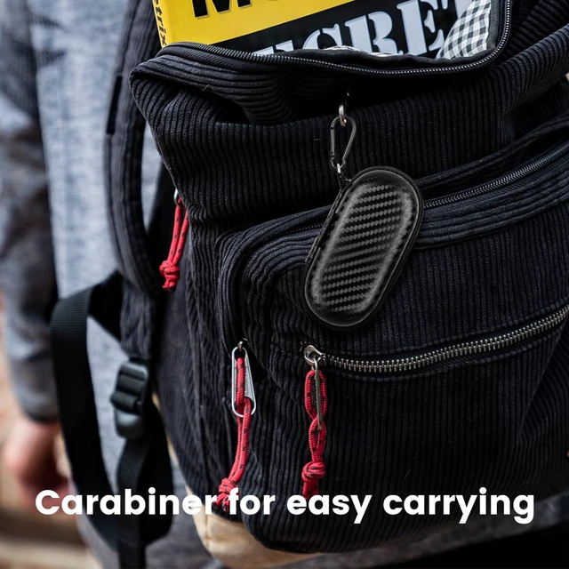 Alt view image 7 of 7 - Earbud Case, Earphone Carrying Case Holder EVA Headphone Storage Bag Small Zipper Pouch Compatible for EarPods, AirPods, Beats Flex, Urbeats3, Bose Wireless Earbuds -with Carabiner