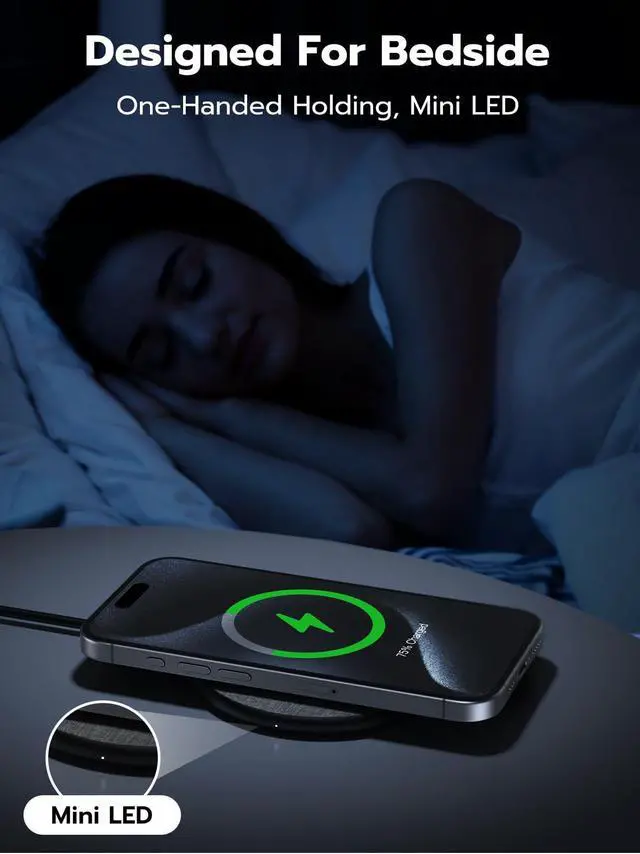 Alt view image 3 of 7 - Wireless Charger for Samsung, 15W Max Wireless Charging Pad for iPhone 16 15 14 13 12 11 mini/SE/Pro/Max/PlusSamsung Galaxy S23/S22/S21/S20/S10/S9/S8/S7/Note20/10/9/8, Google Pixel 8/7/61 Pack
