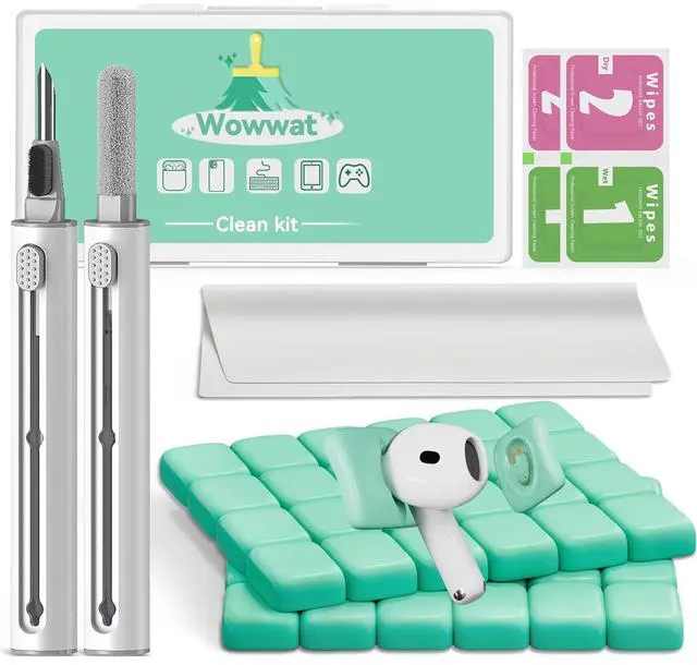 Main image of for AirPods Cleaning Kit with Cleaner Pen&Cleaning Putt-Green | 48 Pack Multifunction Deep Cleaner Tool Headphones for Airpods Pro 4 3 2 1 Generation Phone Charging Port,Earbuds