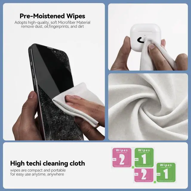 Alt view image 6 of 6 - For Airpods Cleaner Kit,Bluetooth Earbuds 3 in 1 Multi-Function Cleaning Pen and Cleaning Putty,for Airpods Pro Phone Charging Port,Earbuds,Headphone, iPod,Case,iPhone,ipad,Laptop (White)