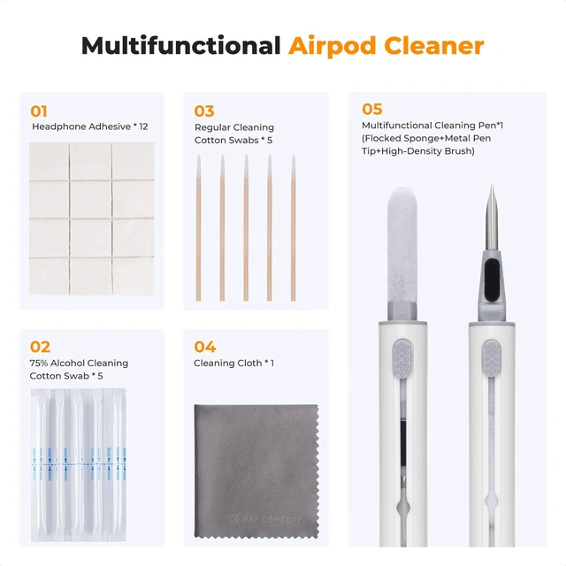Alt view image 2 of 7 - 8-1 Cleaner Cleaning Tool Kit for Cleaning Bluetooth Earphones | Safe Odorless Reusable Cleaner, Cleaning Gel Removes Oil And Dust, 75% Alcohol Swabs, Lightweight Portable, Device Use,MM04